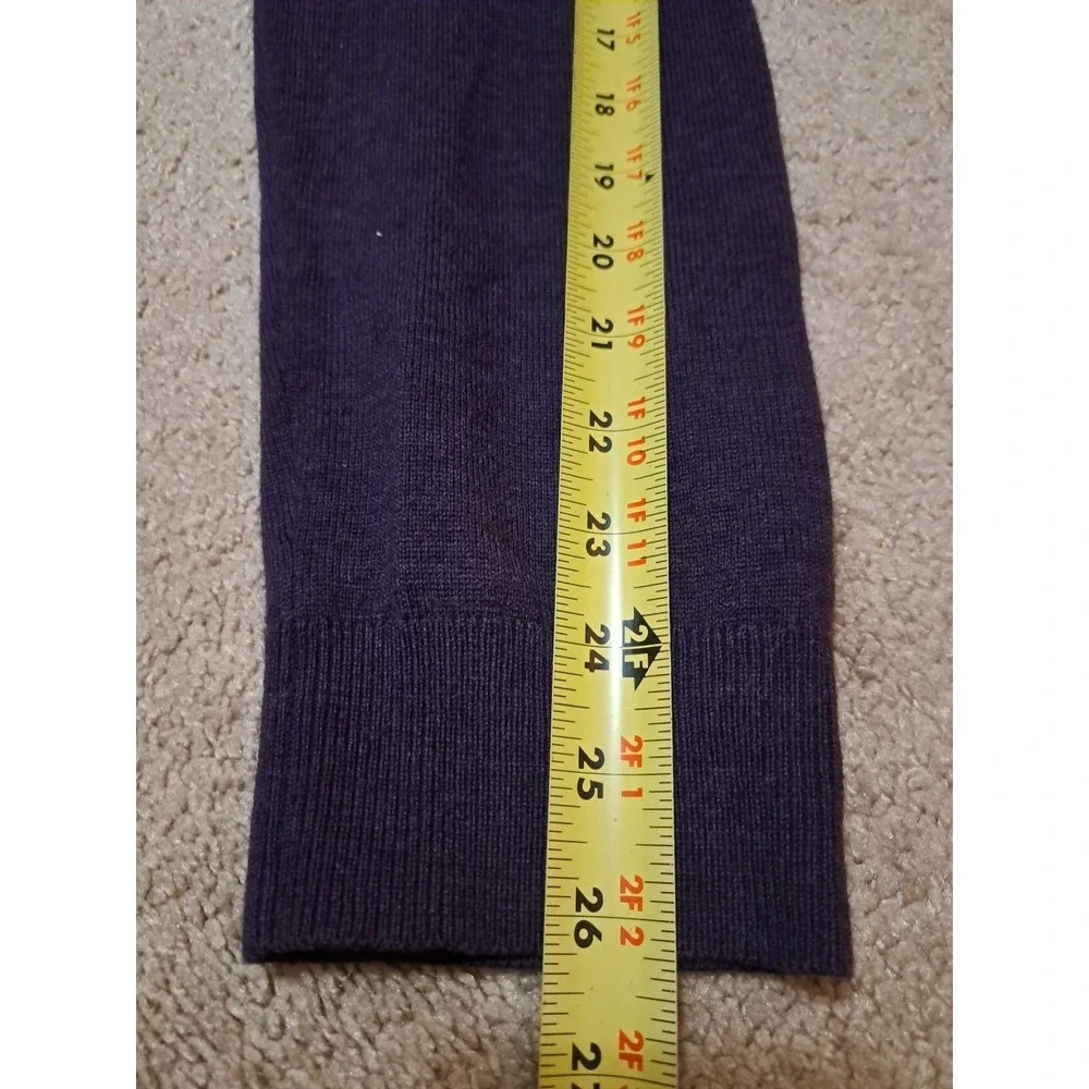 Banana Republic Mens Purple Argyle Extra Fine Merino Wool V-Neck Sweater Large